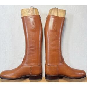 Vogel Custom Equestrian Dress Boots In Cognac Leather Est -M 10.5 W 11.5 Narrow